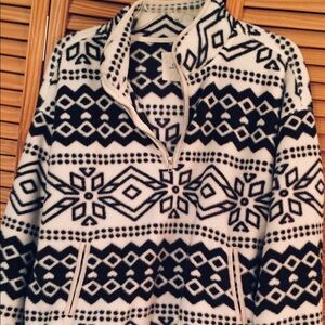 Pullover Fleece Cream and Black